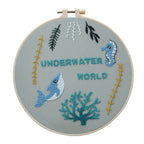 Animal embroidery wall art kit with bamboo stretch option