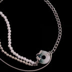 New Chinese Dragon Pattern Peace Buckle Beaded Stitching Necklace-6