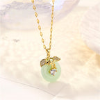 Women's Transparent Hetian Jade Safety Buckle Necklace