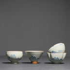 Household Grass And Wood Gray Hand-painted Landscape Underglaze Porcelain Kung Fu Tea Cup