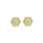 Women's Inlaid Hetian Jade Gray Jade Stud Earrings