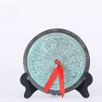 Antique Bagua brass mirror with flat Tai design