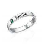 Custom Engraved Silver Ring for Couples Personalized Name Gift-8