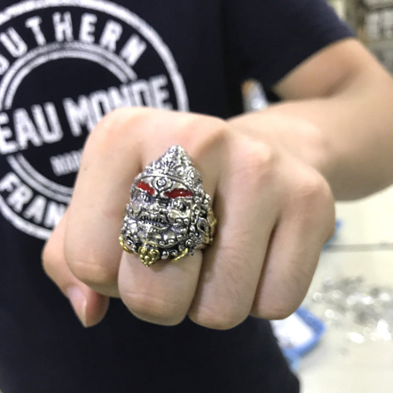 Yellow God of Wealth Index Finger Opening Ring