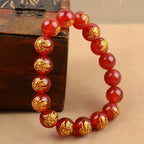 Natural Red Agate Obsidian Bracelet Six-character Mantra Bracelet