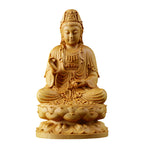 Guanyin Bodhisattva Thuja Wood Carving Desktop Ornament