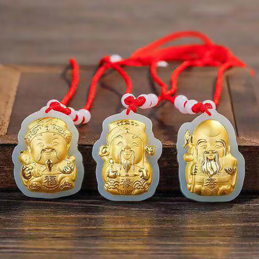 Hetian Jade Pure Gold Wealth Pendant