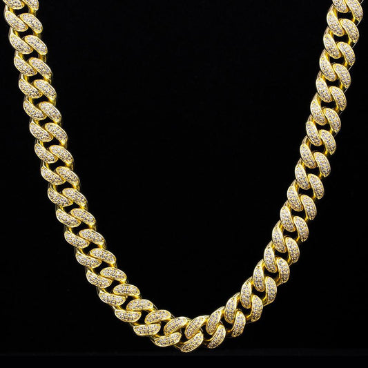 12mm 2 Rows Iced Out Diamond Cuban Link Chain in 14K Gold
Everlasting Shine: Every stone is hand-selected 5A quality, totally clean and transparent.
No Color Fading: 0.3μm real 14K gold plating for 5 times, so it won't turNecklacesNecklacesdopeplusDOPEPLUS.COM