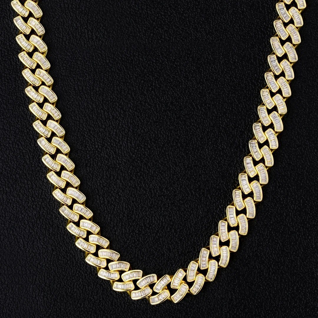 12mm Baguette CZ Cuban Link Chain 14K Gold Plated
Everlasting Shine: Every Baguette-Cut Cubic Zirconia stone is hand-selected 5A quality, totally clean and transparent, similar shining with real diamonds.
No Color NecklacesNecklacesdopeplusDOPEPLUS.COM
