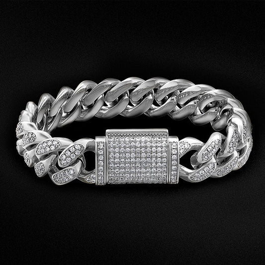 12mm Fully Iced Out Diamond Miami Cuban Link Bracelet in White Gold
Never fading
Nickel-free
Durable and anti-tarnish
Excellent touch feeling
No allergies
No deformation
Everlasting Shine

Details



Material
Brass with White Gold PBraceletBraceletdopeplusDOPEPLUS.COM