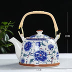 High Tea Celadon Teapot Longquan Glaze Mid-color Lifting Beam Teapot
