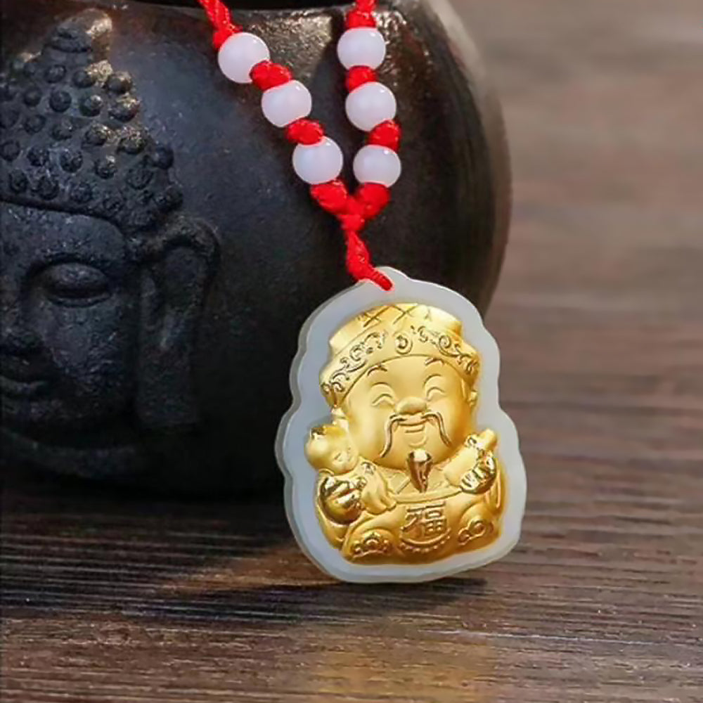 Hetian Jade Pure Gold Wealth Pendant