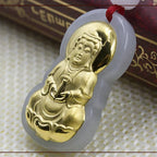 Gold Inlaid Jade Pendant