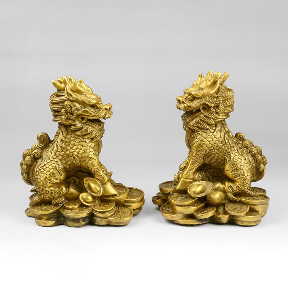 Feng Shui Kirin Bronze Sculpture Home Furnishings Ornaments