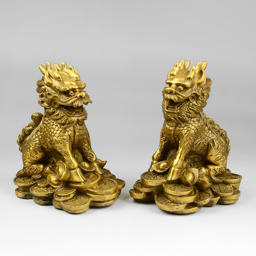 Feng Shui Kirin Bronze Sculpture Home Furnishings Ornaments