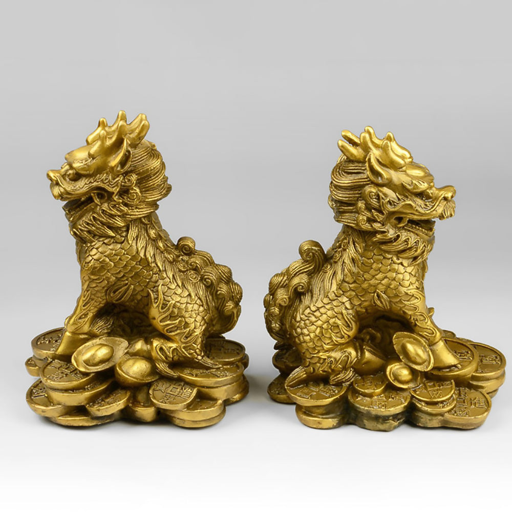 Feng Shui Kirin Bronze Sculpture Home Furnishings Ornaments