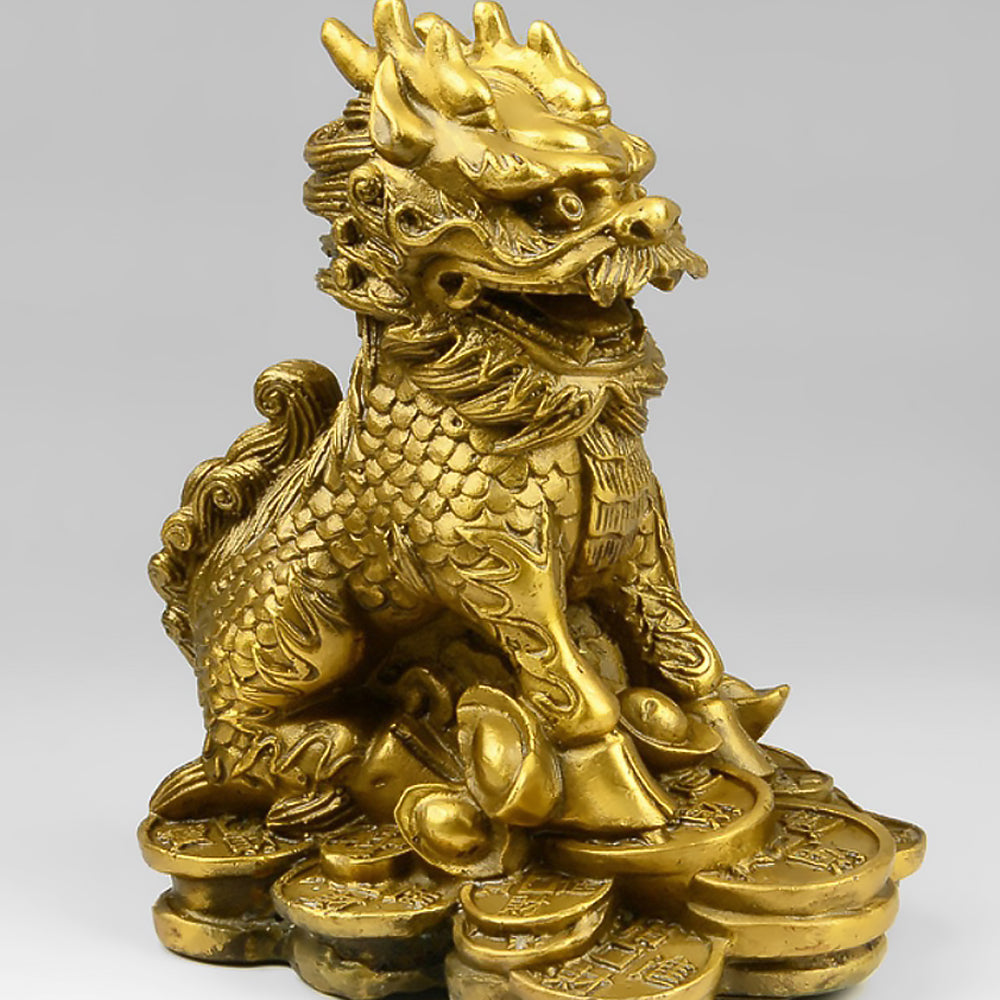 Feng Shui Kirin Bronze Sculpture Home Furnishings Ornaments