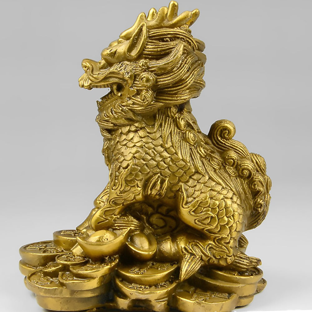Feng Shui Kirin Bronze Sculpture Home Furnishings Ornaments