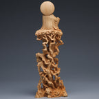 Sitting Tree Vine Guanyin Buddha Statue Ornaments Wooden Crafts