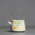 Hand Painted Loquat Underglaze Loop-handled Teapot Ceramic Small Size Teapot