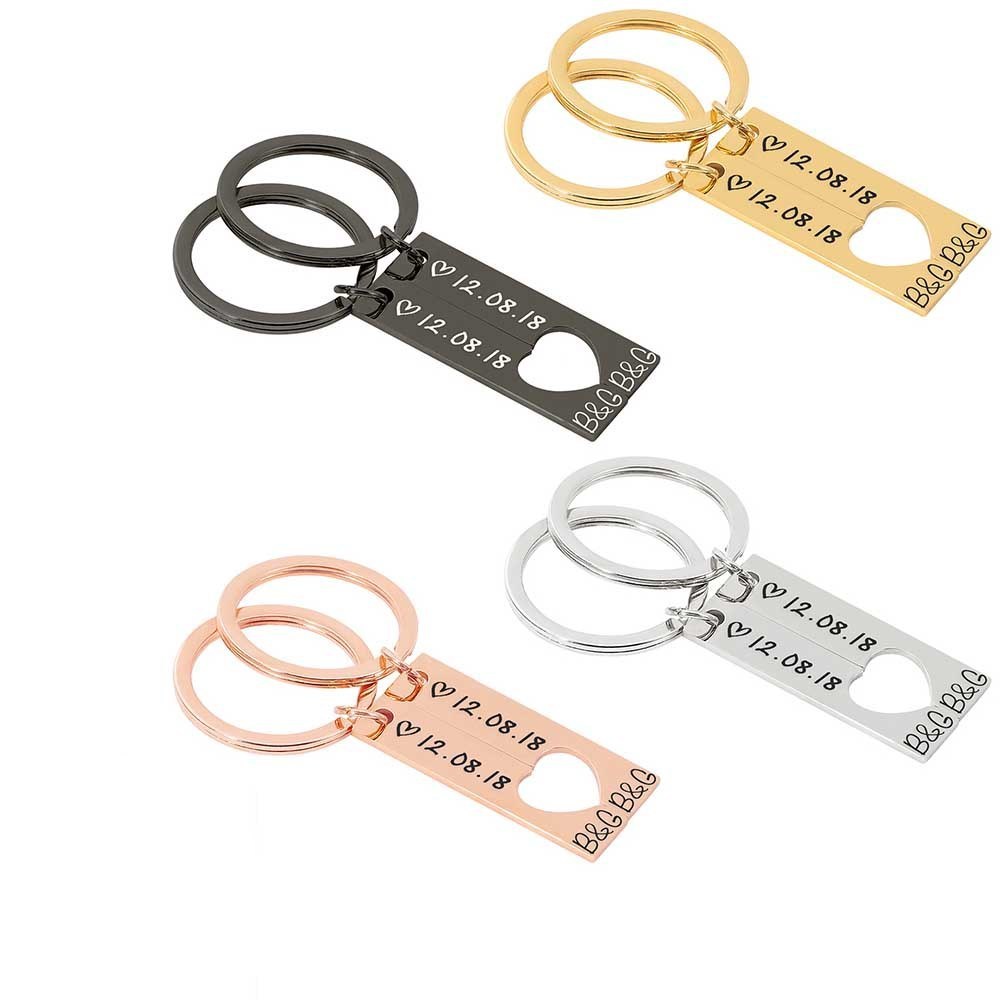 Customized Couples Keychain Boyfriend Girlfriend Anniversary Valentine's Day Gifts