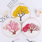 Pink Cherry Blossom Tree Decorative Embroidery Material Package-1