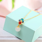 S925 Silver Burnt Blue Xiangyun Hetian Jade Ring Set