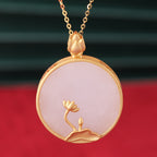 925 Sterling Silver Inlaid Hetian Jade Pendant