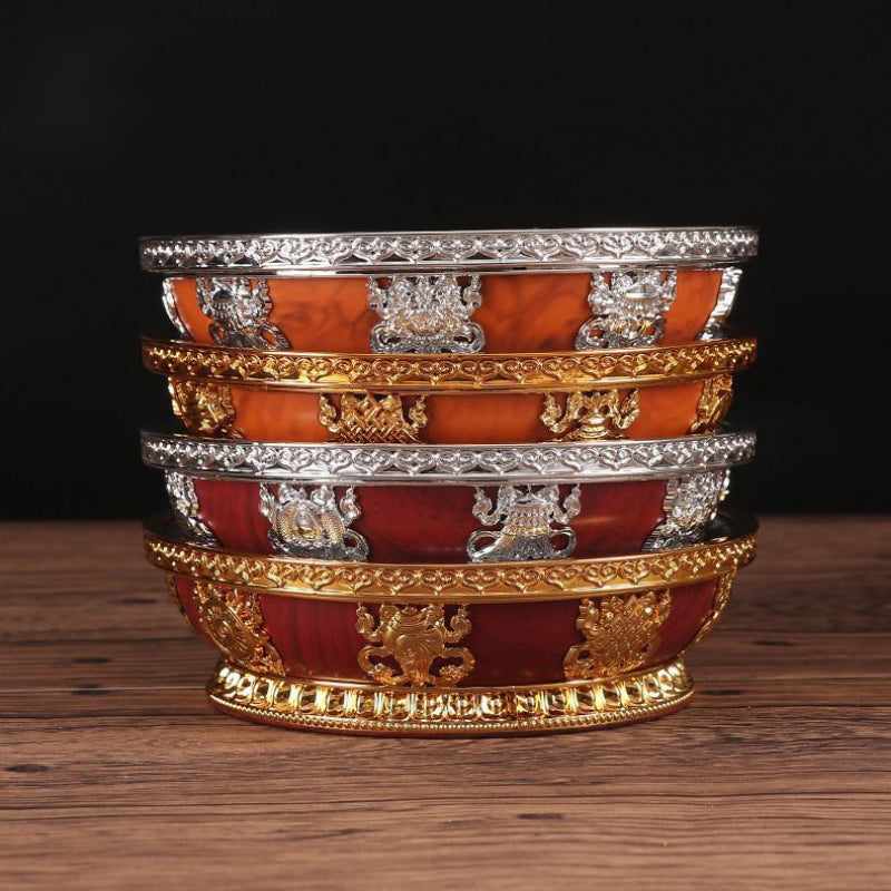 Tibetan Buddhist Fruit Plate for Buddha Stainless Steel Lining