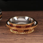 Tibetan Buddhist Fruit Plate for Buddha Stainless Steel Lining