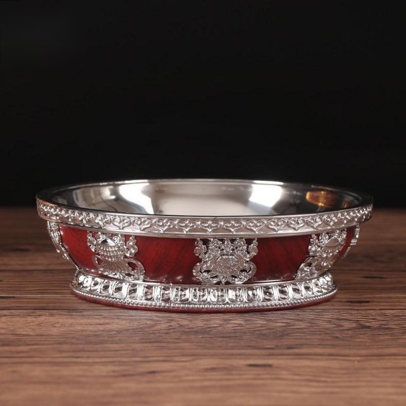 Tibetan Buddhist Fruit Plate for Buddha Stainless Steel Lining