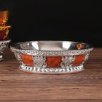 Tibetan Buddhist Fruit Plate for Buddha Stainless Steel Lining