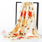Satin Satin Large Square Scarf Printing Large Shawl Silk Scarf