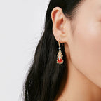 Chinese Style Auspicious Pixiu Copper Coin Earrings