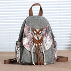 New style women's bag backpack canvas tassel backpack