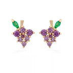 Lovely Tropical Fruit Earrings Female Diamond Earrings