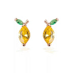 Lovely Tropical Fruit Earrings Female Diamond Earrings