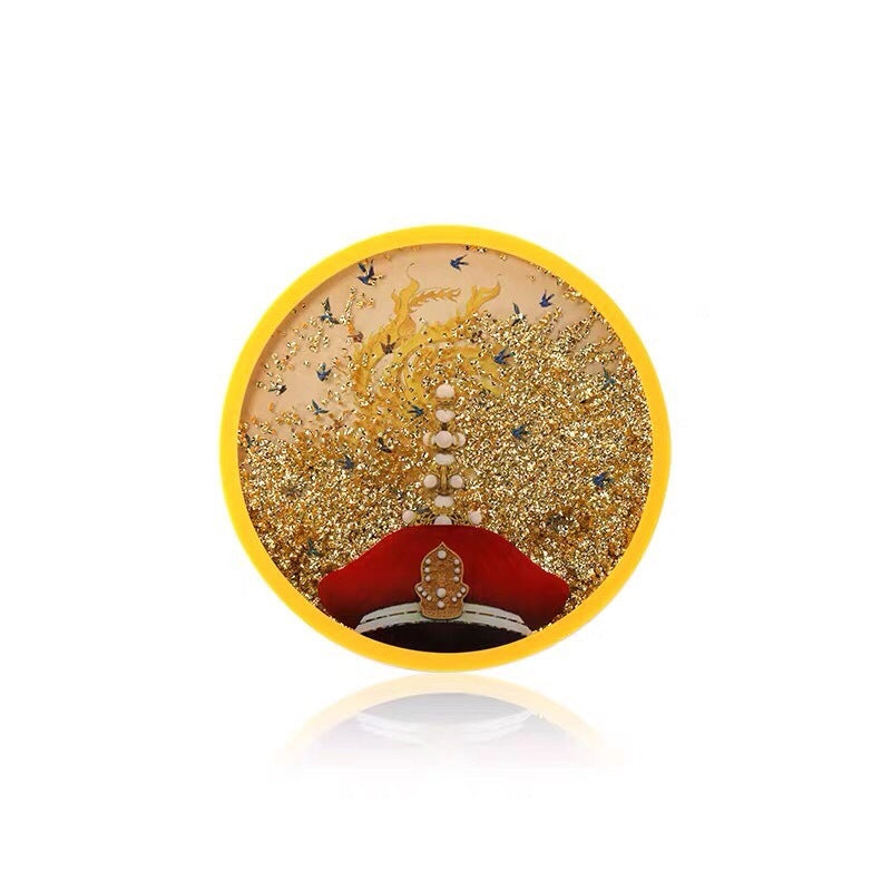 Forbidden City Cat Forbidden Moon Full Quicksand Coaster Dragon and Phoenix Auspicious Anti-skid Mat Gifts
