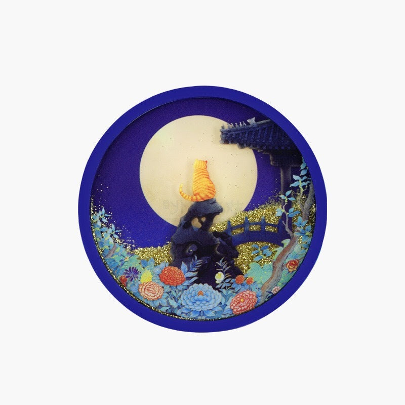 Forbidden City Cat Forbidden Moon Full Quicksand Coaster Dragon and Phoenix Auspicious Anti-skid Mat Gifts