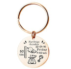 Personalized Custom Newborn Baby Commemorative Birth Card Stainless Steel Keychain