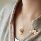 Hetian Jade Safe Buckle Bull Head Pendant Ancient Silver Gold Inlaid Jade Natural Pendant Clavicle Necklace
