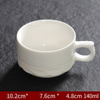 Household Simple Gold-Painted White Porcelain Teacup