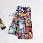 Women's Silk Scarf Long Spring and Autumn Double-sided Dual-use Scarf