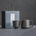 Father's Day Gift Ceramic Mark Cup With Filter Mesh With Lid Tea Separation Tea Cup