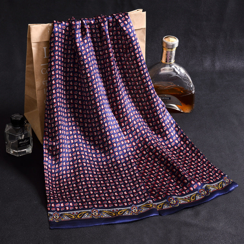 Double Layer Silk Crepe Satin Men's Silk Scarf Long Scarf Scarf