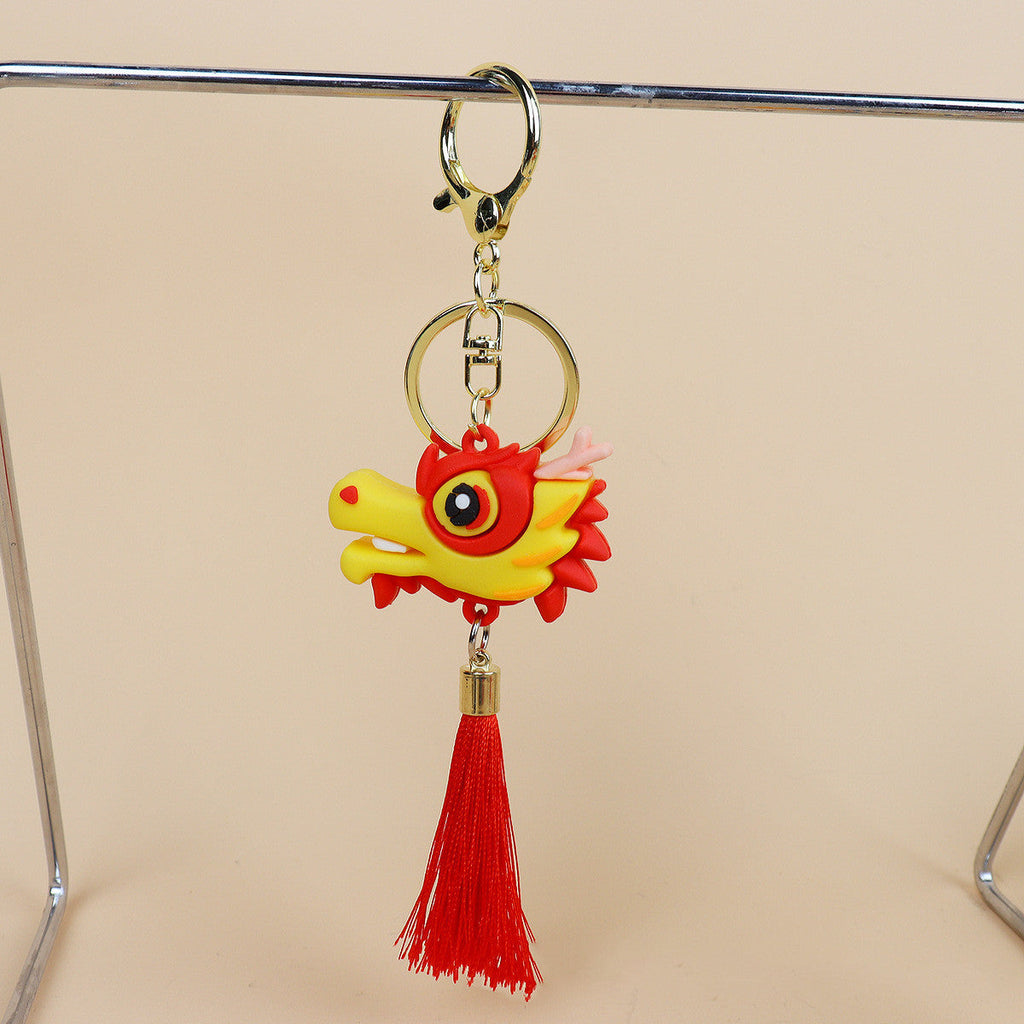 Fashionable Simple China Style Loong Dance Tassel Keychain-7