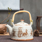 Old Ceramic Teapot Large Brewing Tea Top Handle Pot