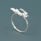 Jade Rabbit Ring In Sterling Silver Lovely