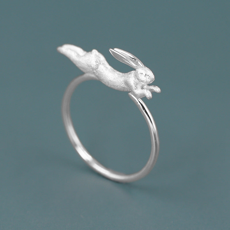 Jade Rabbit Ring In Sterling Silver Lovely