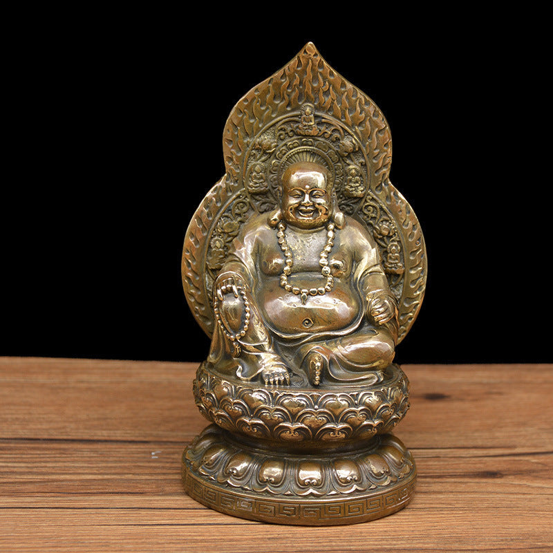 Copper Guan Yin statue Chinese style home ornament